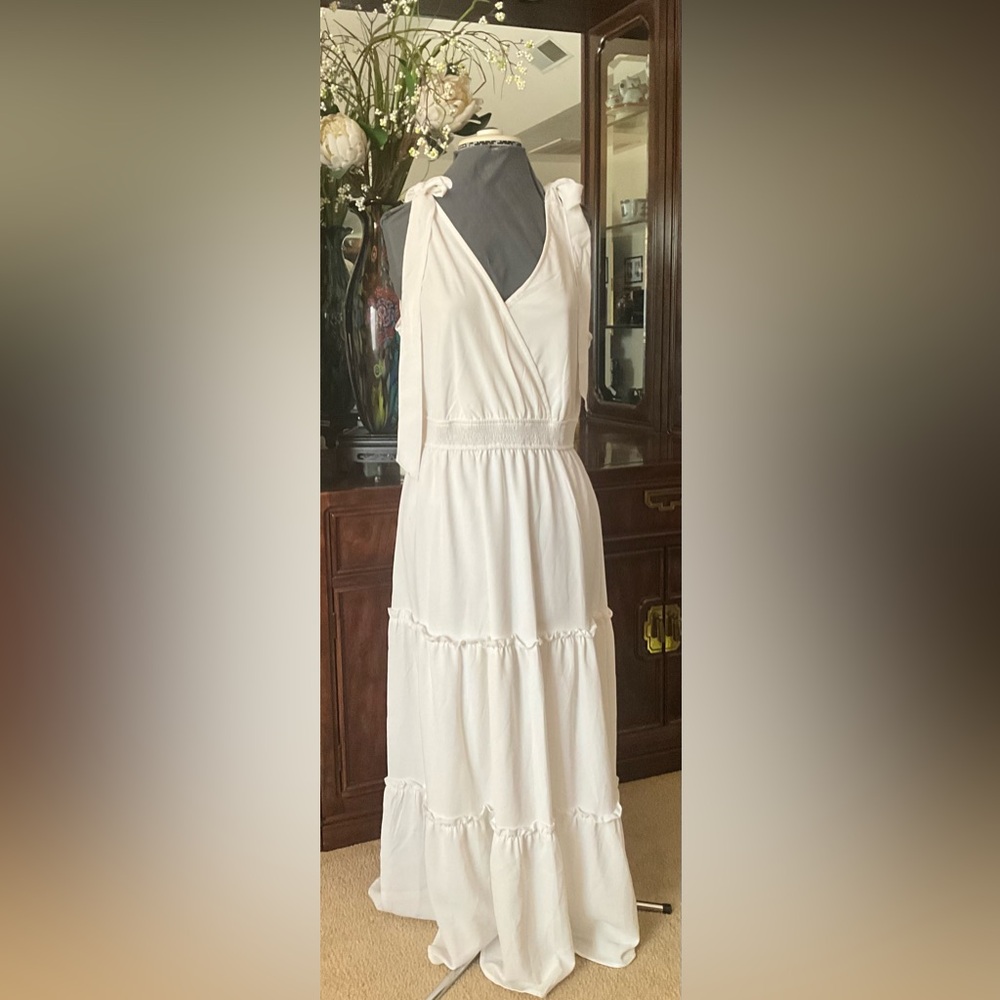 Women’s Cream Wrap-Style Sundress reduction sale 2026
